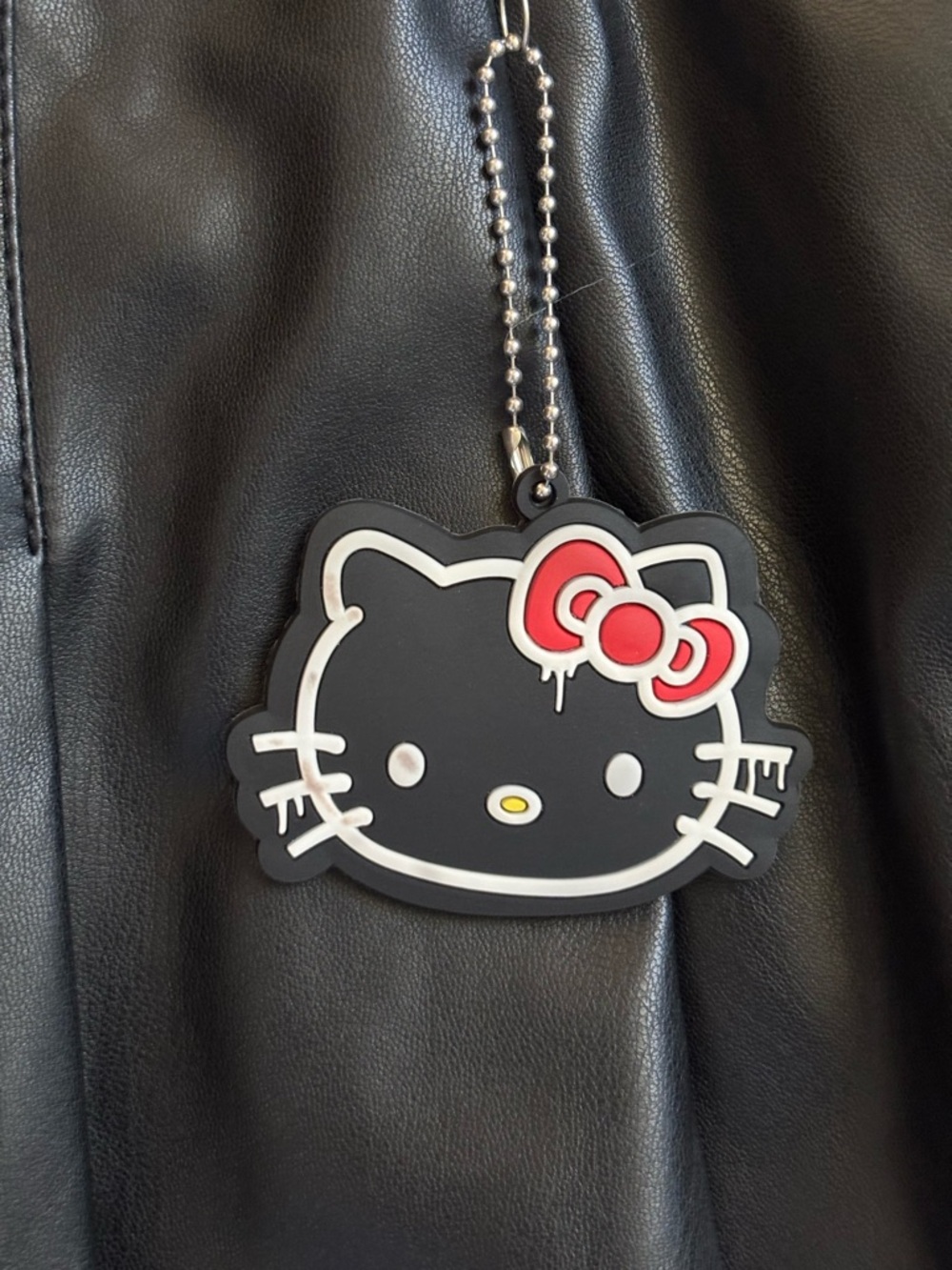 Hello Kitty & Friends Faux Leather Pleated Black Mini Skirt New nwt Size x Small - Picture 6 of 7